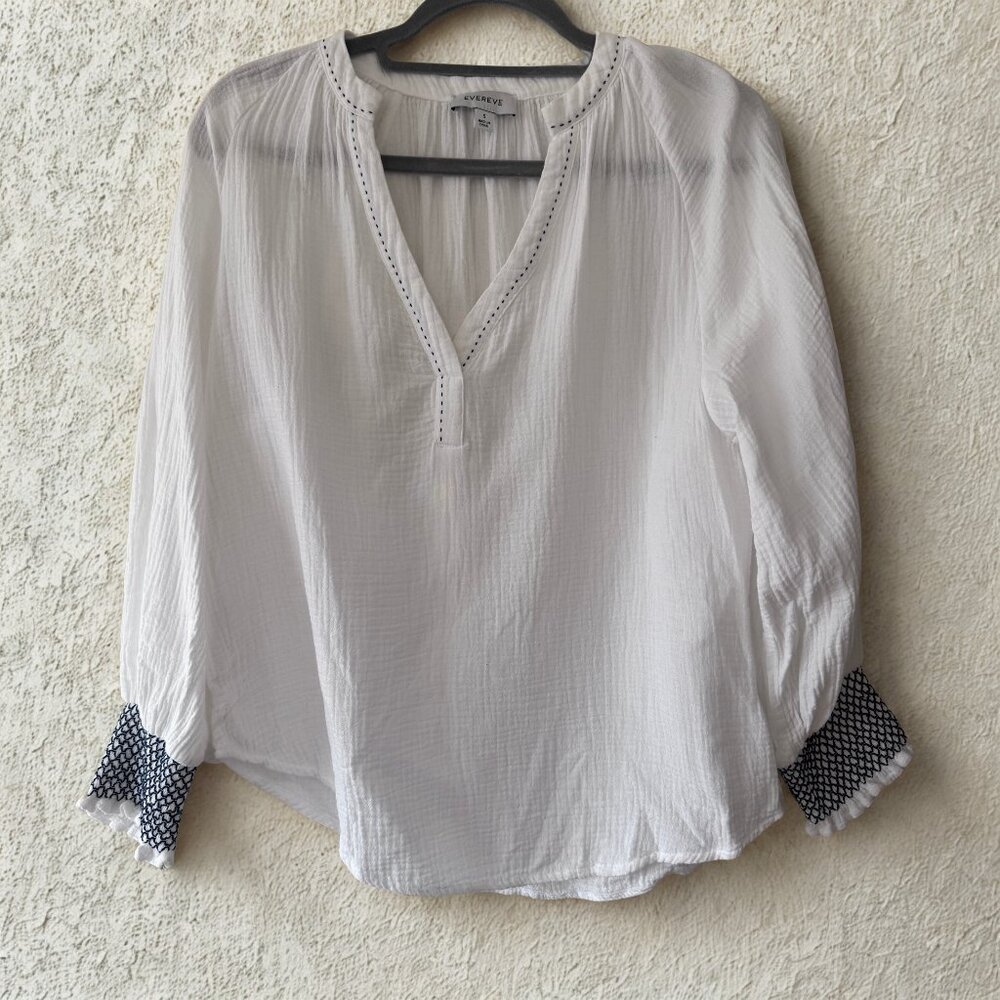 Evereve Cotton Blend Flowy Boho Top - Small